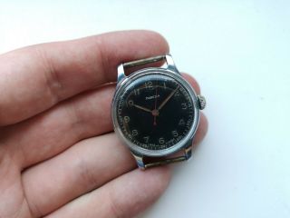 1956 1mchz Very Rare Collectible Ussr Watch Pobeda Hermetic Case Black Serviced
