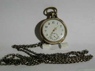 Hans Peter - Wolter C.  1900 Swiss Pocket Watch Running Silver With Chain
