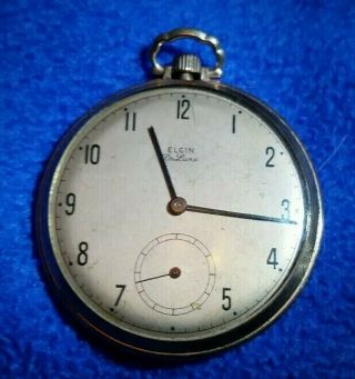Elgin 1941 Open Face 17j Ladies Pocket Watch C69314 10s Antique Vintage