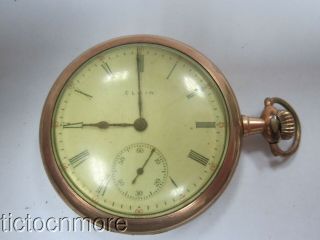 Antique Elgin Grade 290 Model 6 Side - Wind 7j 16s Openface Pocket Watch 1911