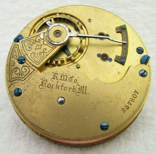 Antique 18s Rockford 9 Jewel Grade 93 Hunter Pocket Watch Movement Parts