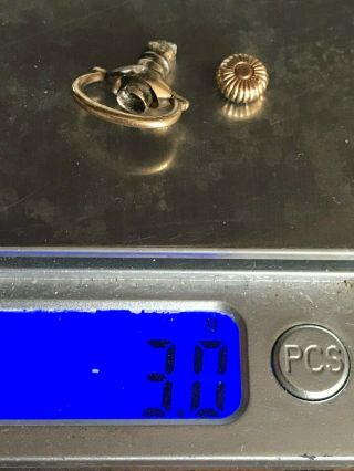 3 Grams 14k Gold Pocket Watch Crown Stem And Bale