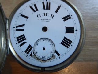 RARE ANTIQUE GENTS G.  W.  R GREAT WESTERN RAILWAY J.  W.  BENSON POCKET WATCH CASING 3