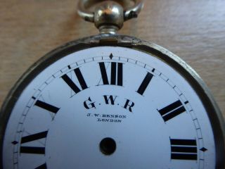 RARE ANTIQUE GENTS G.  W.  R GREAT WESTERN RAILWAY J.  W.  BENSON POCKET WATCH CASING 4