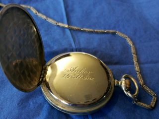Antique Thiel German Pocket Watch 800 Silver Anker 15 Steine Crystal/Dial/Chain 4