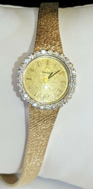 Omega Vintage Ladies 14k Gold Diamond Watch,  Case
