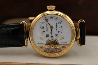 Very Rare Hebdomas 8 Day Jour By Simon Coifman Mechanical Gold Plated Watch