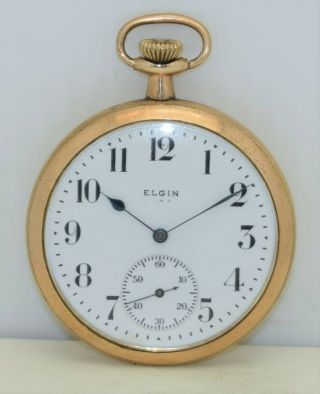 Vintage Elgin Pocket Watch 12s 7j Gr 303 Mod 3 C.  1916 In B&b Royal Ygf Case