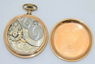 Vintage ELGIN Pocket Watch 12s 7j Gr 303 Mod 3 c.  1916 in B&B Royal YGF Case 3