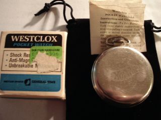 Vintage 16S Pocket Watch Hot Wheels Theme Dial & Case Box Runs Well. 5