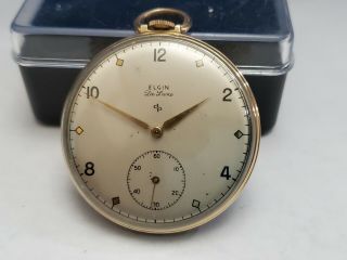 Vintage Elgin Deluxe Pocket Watch 10 Size 17 Jewels 10k Gold Filled Case Runs