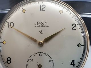 Vintage Elgin Deluxe Pocket Watch 10 size 17 jewels 10K gold filled case RUNS 2