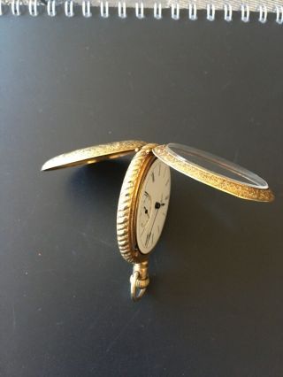 1887 Elgin 6s,  11j,  Lever Set Half Hunter Antique Pocket Watch Runs 5