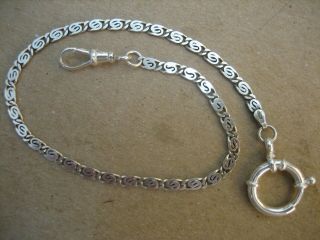 Vintage Unique S/silver Pocket Watch Chain 12 In.  Long