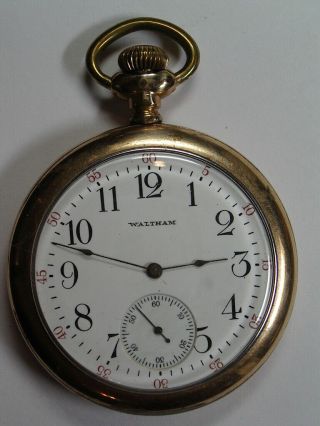 Antique Waltham 12 Size Pocket Watch Pw - 56