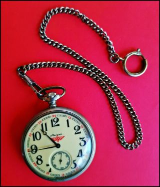 Molnija - Old Vintage Antique - Pocket Watch - Train Case - Ussr