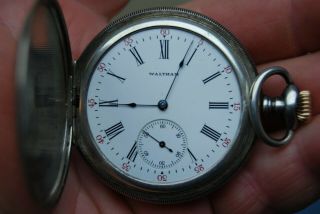 Antique / Vintage Waltham Sterling Silver Pocket Watch 15 Jewels A.  W.  W.  Co Phila