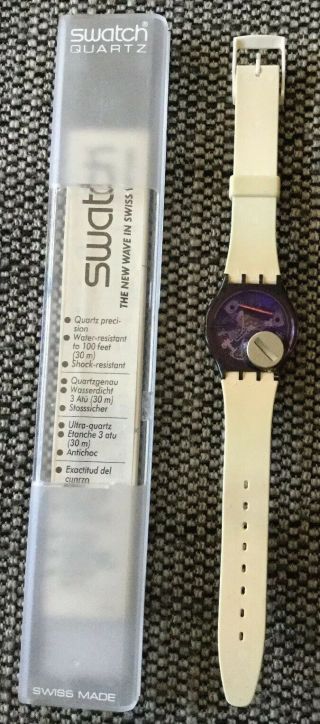 Swatch Watch Stormy Weat Vintage 80’s With Case 3