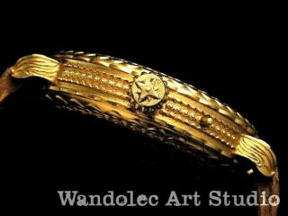 LANGE & SOHNE Vintage Men ' s Wrist Watch GLASHUTTE Gold Skeleton Mens Wristwatch 10