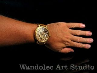 LANGE & SOHNE Vintage Men ' s Wrist Watch GLASHUTTE Gold Skeleton Mens Wristwatch 12