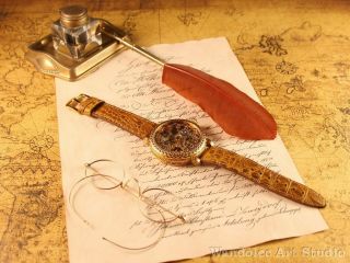 LANGE & SOHNE Vintage Men ' s Wrist Watch GLASHUTTE Gold Skeleton Mens Wristwatch 2