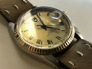 Vintage 1985 Tudor Rolex Day Date 18k Gold/stainless Steel 35mm Watch Ref 94613