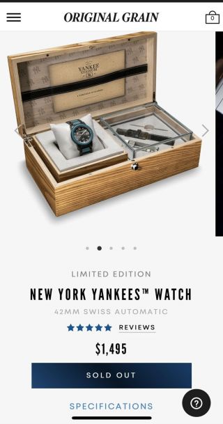 Grain York Yankees Watch & Kit - Limited Edition - MSRP $1495 RARE 2