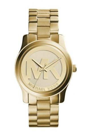 ❤️sale Nib Michael Michael Kors Runway Logo Dial Bracelet Watch 38mm
