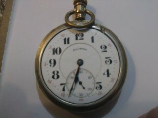 1922 Illinois Pocket Watch.  Nickel Grade 806.  16s 21j Open - face.  Non 6
