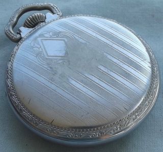 Vintage ELGIN 17 Jewel Pocket Watch Size16s 22691398 Silver DEFIANCE Case Runs 2