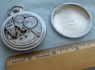 Vintage ELGIN 17 Jewel Pocket Watch Size16s 22691398 Silver DEFIANCE Case Runs 3