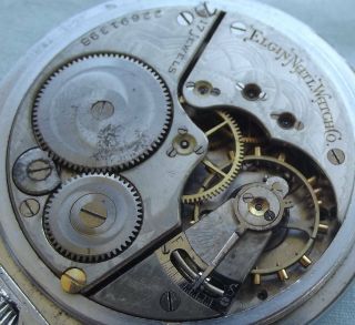 Vintage ELGIN 17 Jewel Pocket Watch Size16s 22691398 Silver DEFIANCE Case Runs 6