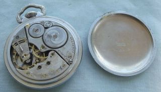 Vintage ELGIN 17 Jewel Pocket Watch Size16s 22691398 Silver DEFIANCE Case Runs 7