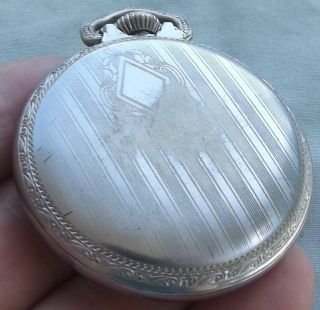Vintage ELGIN 17 Jewel Pocket Watch Size16s 22691398 Silver DEFIANCE Case Runs 8