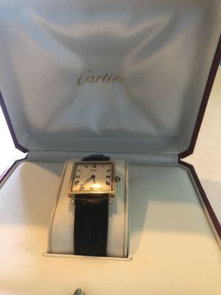 Mens Vintage Cartier Watch 14k Yellow Gold