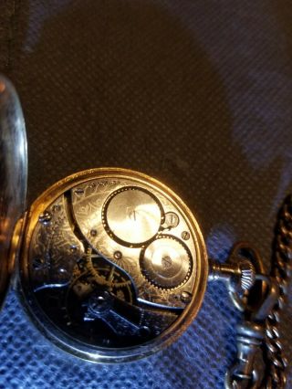 1905 Waltham Pocket Watch & Chain GF Wadsworth Case 20 Years Runs 5