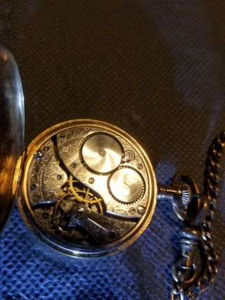 1905 Waltham Pocket Watch & Chain GF Wadsworth Case 20 Years Runs 6
