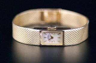 Vintage Girard Perregaux 14k Solid Yellow Gold Ladies Watch W/ Mesh Bracelet 25g
