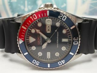 Seiko 10bar Day/date Submriner Skx025 Midsize Watch 7s26 - 0050 Pepsi (sn 521648)