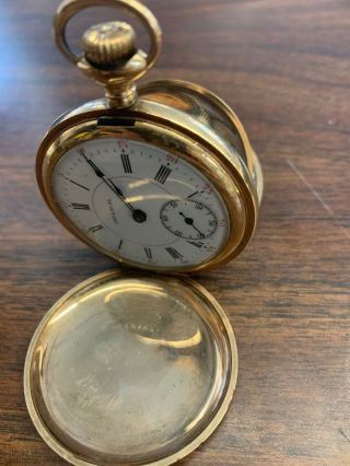 Vintage Imperial Pocket Watch Movement - Buren - 7j 12s RUNNING Elgin Case 2