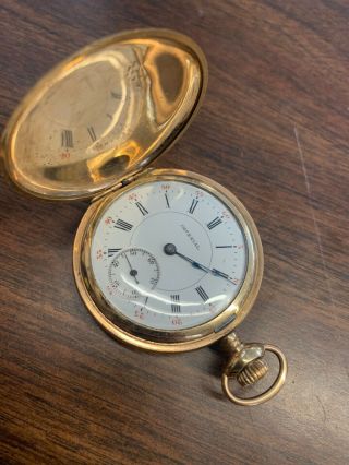 Vintage Imperial Pocket Watch Movement - Buren - 7j 12s RUNNING Elgin Case 3