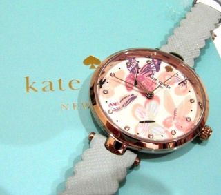Kate Spade Ksw1414 Holland Butterfly Leather Green Gold Watch Nwt $195