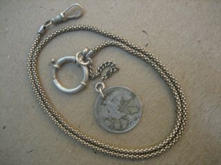 Vintage Unique S/silver Albert - Pocket Watch Chain 20in.  Long