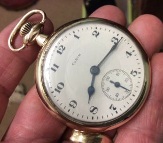 Vintage 1918 Elgin 16s 17j Grade 382 Pocket Watch - Parts/repair
