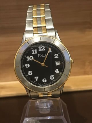 Vintage Esq 300199 Swiss Men’s Quartz Watch.  Battery