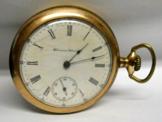 Antique 1898 Hampden 16s 17 Jewel Gold Filled Railroad Grade Pocket Watch 2