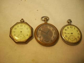 3 Vintage " Waltham " Pocket Watches,  12s,  Of,  Model 1894 - - Or Restoration