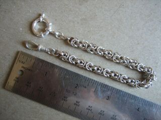 Vintage Unique Byzantine S/Silver Pocket Watch Chain 8.  1/2.  in.  Long 3