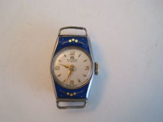 Vintage Antique C.  Bucherer Swiss Sterling Silver And Enamel Ladies Wrist Watch