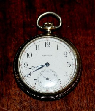 Vintage Waltham Grade 220 15 J 12s Open Face Pocket Watch - Year 1917